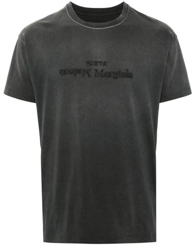 Maison Margiela T-Shirt mit gespiegeltem Logo - Schwarz