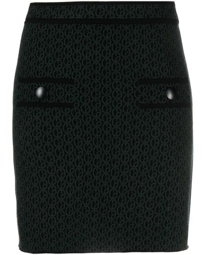 Claudie Pierlot Monogram-pattern Tweed High-waist Skirt - Black