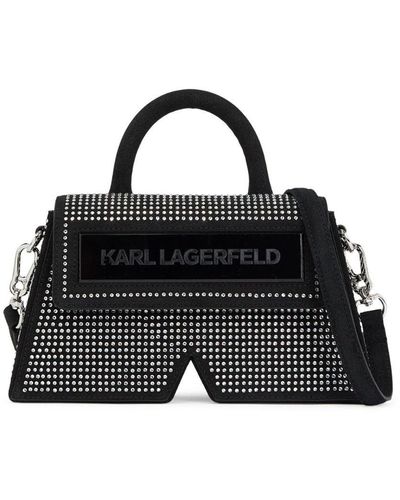 Karl Lagerfeld Sac à ornements en cristal - Noir