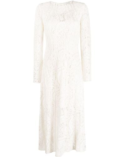 Zimmermann Devi Floral-lace Paneled Midi Dress - White
