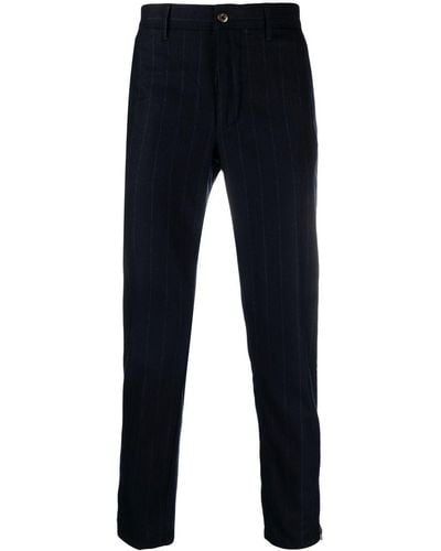 Incotex Pinstripe Straight-leg Trousers - Blue