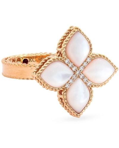 Roberto Coin 18kt Rose-gold Mother-of-pearl Princess Flower Ring - Pink