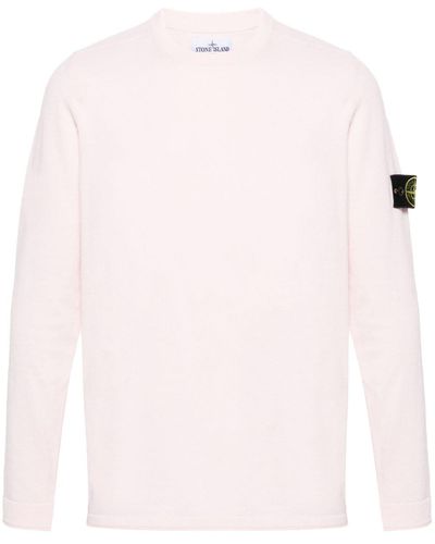 Stone Island Compass-badge Organic Cotton Sweater - Pink