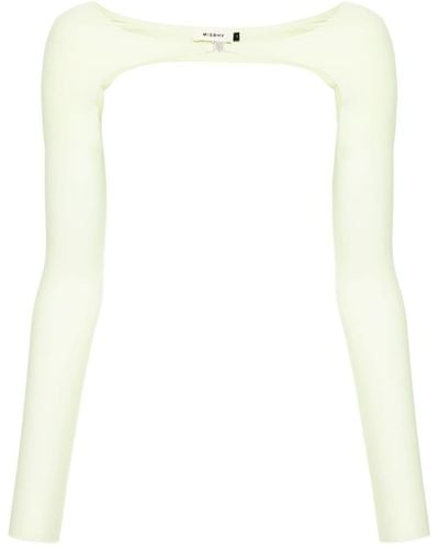 MISBHV Logo-plaque Long-sleeve Shrug - White