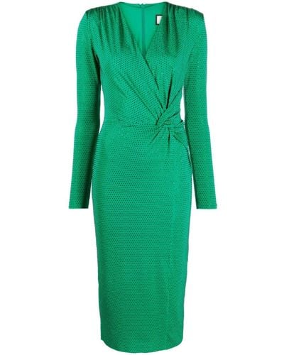 Nissa Crystal-embellished Midi Dress - Green