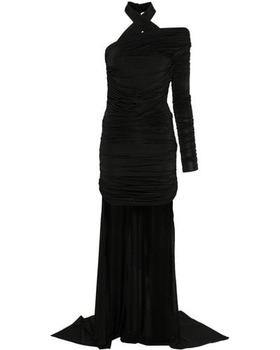 GIUSEPPE DI MORABITO Asymmetric Draped Mini Dress - Black
