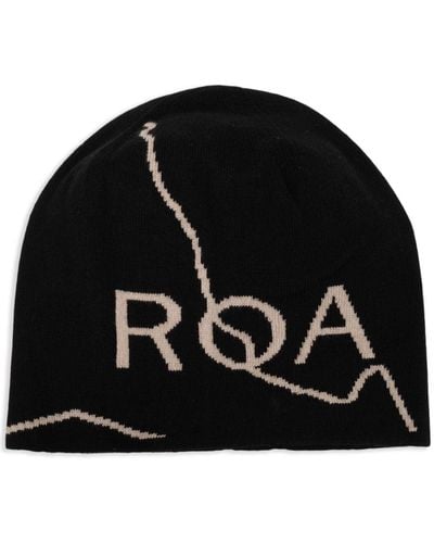 Roa Bonnet en coton biologique à logo - Noir