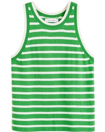 Chinti & Parker Striped Knitted Tank Top - Green