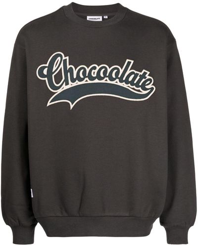 Chocoolate Logo-appliqué Jersey-texture Sweatshirt - Grey