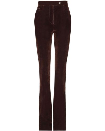 Ferragamo High-waisted Slim-cut Trousers - Purple