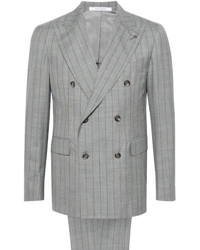Tagliatore Striped Double-breasted Suit - Grey