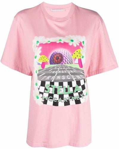 Stella McCartney T-Shirt mit grafischem Print - Pink