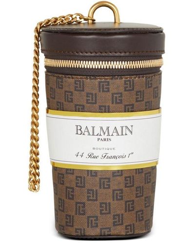 Balmain Coffee Cup Minaudière Clutch Bag - Brown