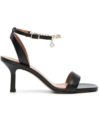 Maje Chain-link Leather Sandals - Black