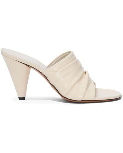 Proenza Schouler Gathered Cone 85mm Leather Sandals - White
