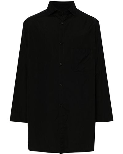 Yohji Yamamoto コットンポプリン シャツ - ブラック