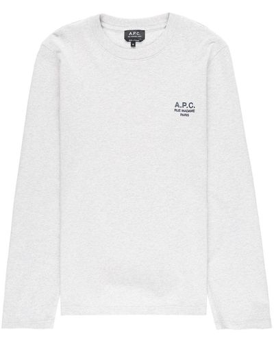 A.P.C. Camiseta Oliver de manga larga - Blanco