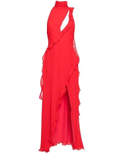 De La Vali Parfait Ruffled Maxi Dress - Red