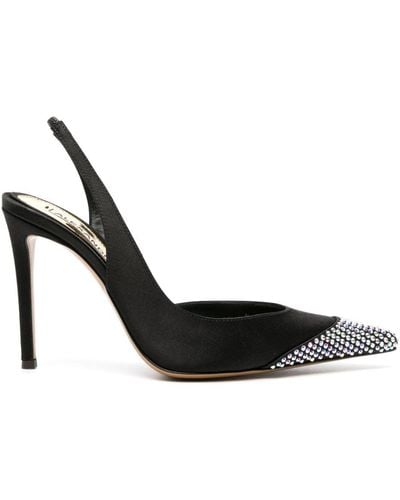 Alexandre Vauthier 110mm Crystal-embellished Satin Court Shoes - Black