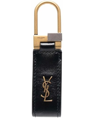 Saint Laurent Schlüsselanhänger mit Logo-Schild - Schwarz