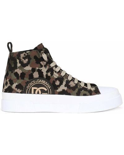 Dolce & Gabbana Sneakers alte con stampa camouflage - Verde