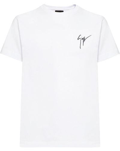 Giuseppe Zanotti Logo Embroidered T-shirt - White