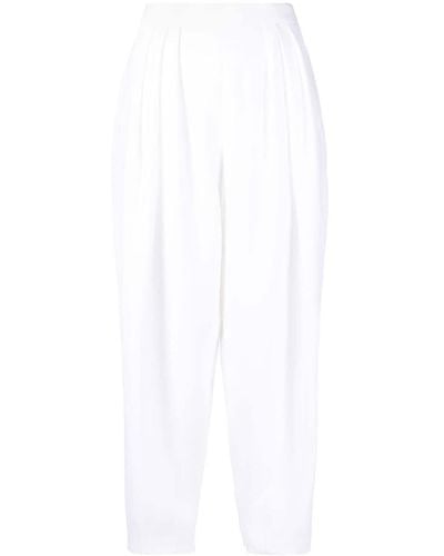Andrew Gn Cropped-Hose mit Falten - Weiß
