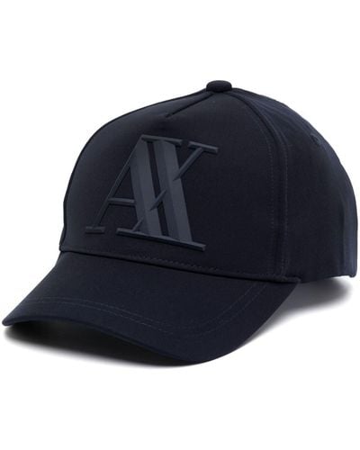 Armani Exchange Baseballkappe mit Logo-Schild - Blau