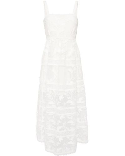 Waimari Paradisia Semi-sheer Midi Dress - White