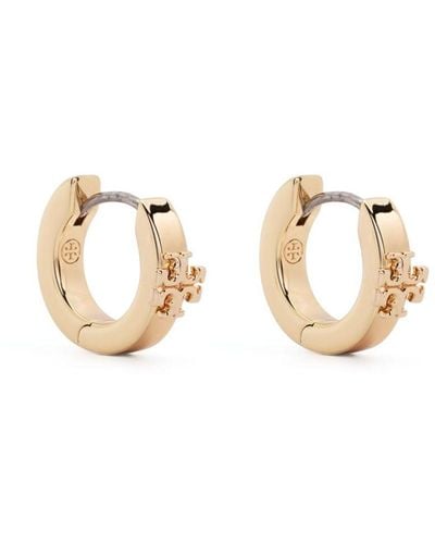 Tory Burch Double T-motif Polished Earrings - Metallic