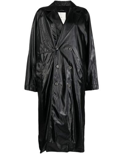 Song For The Mute Double-breasted Mid-length Coat - Black