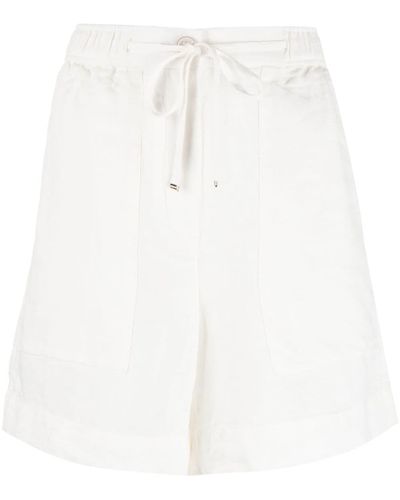 Tommy Hilfiger High-waisted Drawstring Linen Shorts - White