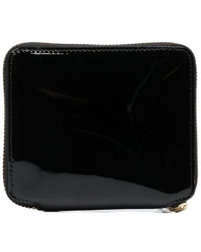 Comme des Garçons Patent Leather Zipped Wallet - Black