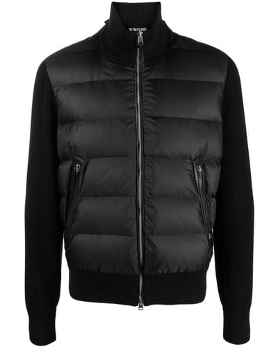 Tom Ford Quilted Zip-up Jacket Black