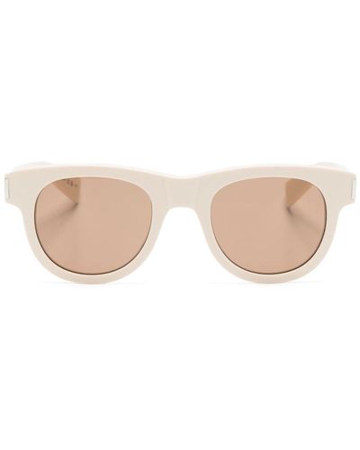 Saint Laurent Sl 571 Round-frame Sunglasses - Natural
