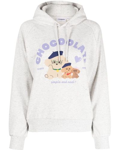 Chocoolate Hoodie mit grafischem Print - Weiß