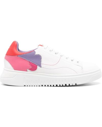Emporio Armani Leather Trainers - Pink
