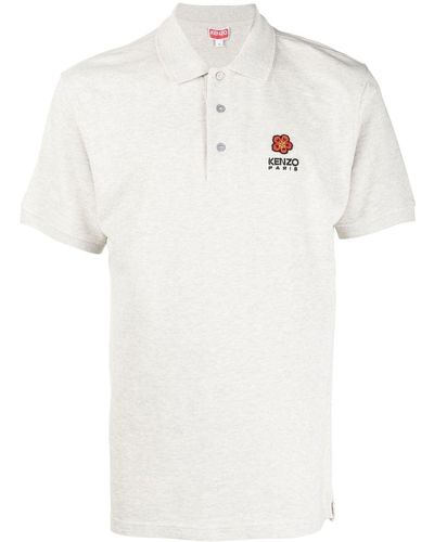 KENZO Polo à logo Boke Flower brodé - Blanc