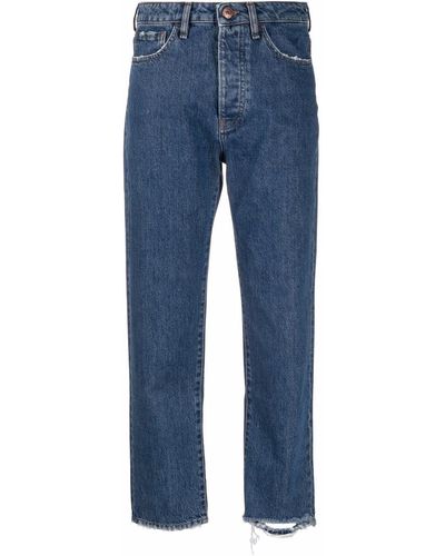 3x1 Gerade Jeans im Distressed-Look - Blau