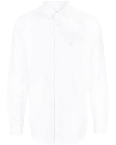 Lacoste Logo-embroidered Long-sleeve Cotton Shirt - White
