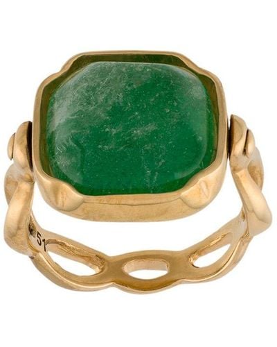 Goossens Square Cabochons Ring - Green