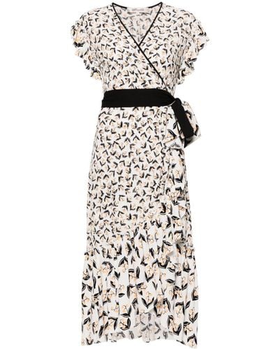 Diane von Furstenberg Violla floral-print wrap dress - Blanco