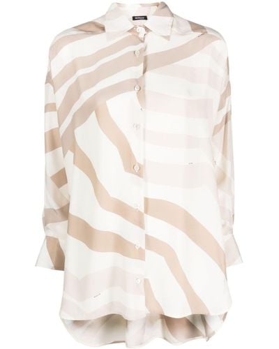 Kiton Abstract-print Long-sleeve Shirt - White