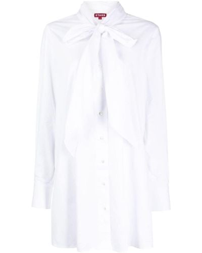 STAUD Maryn Cotton Shirt Dress - White