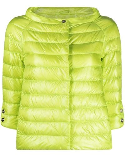 Herno Aminta Quilted Three-quarter Sleeve Jacket - Yellow