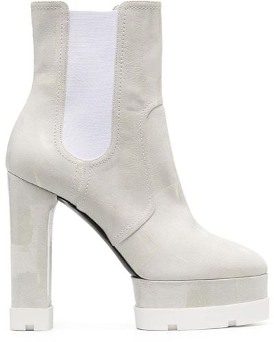 Casadei Nancy 120mm Platform Ankle Boots - White