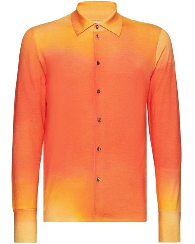 Ferragamo Gradient-effect Button-up Shirt - Orange