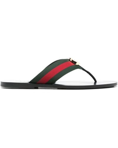 Gucci Kika Web-stripe Woven Flip-flops - Black