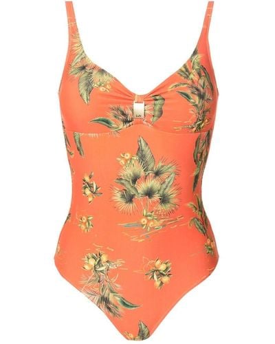 Lygia & Nanny Roberta Floral-print Swimsuit - Orange