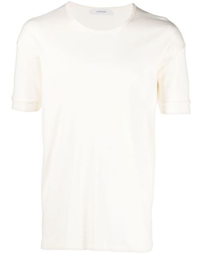 Lemaire T-shirt en coton à col rond - Blanc
